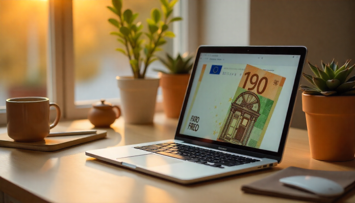 Blogger aan het werk op laptop om €5000 per maand te verdienen met bloggen